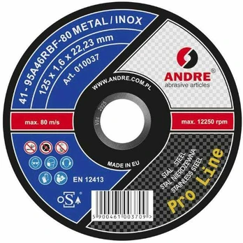 ANDRE TARCZA DO METALU 125 x 1,6mm METAL/INOX PRO LINE 95A46R