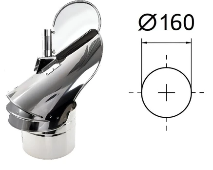 Besisukantis dūmtraukio deflektorius D-160 mm.