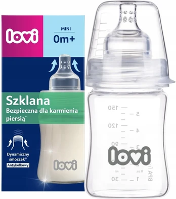 LOVI STIKLINIS BUTELIS KŪDIKIAMS 150ml 0m+