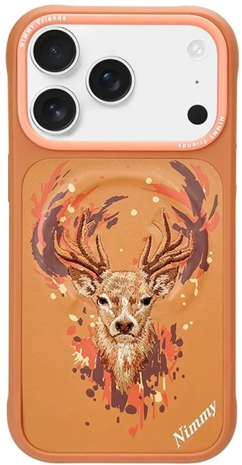 Dėklas NIMMY case DEER compatible with MagSafe for IPHONE 18 Pro/17 Pro oranžinis