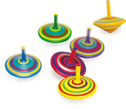 Wooden Spinning Top Striped