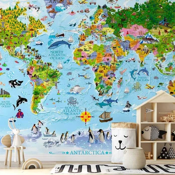 Artgeist Fototapetas - World Map for Kids