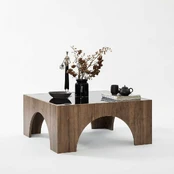 Kavos stalelis Seine - Walnut, Dark Pilkas kaina