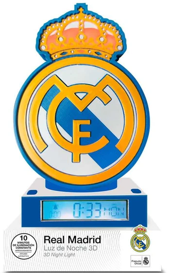 Kelioninis Kids Licensing Real Madrid 3D Alarm Clock lamp