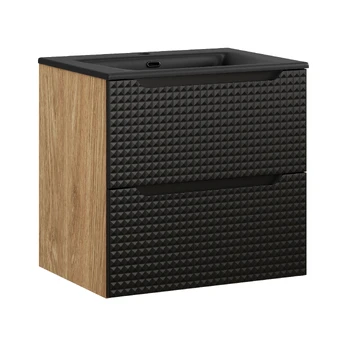 Vonios baldų komplektas Luxor Black, 60 cm