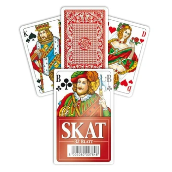 Skat žaidimų kortos (raudonos)