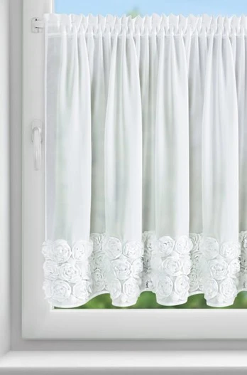 Eurofirany užuolaida Roses, 90x150 cm, balta