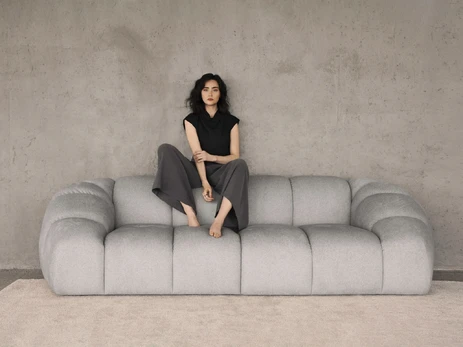 Sofa, Diana, 3 vietų, 234x114x72, sidabrinė