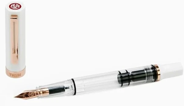 Twsbi Eco Baltas & Rose Gold plunksnakotis F