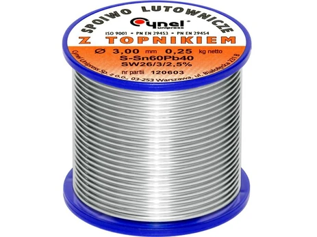 Lydmetalis su fliusu CYNEL LC60-SW26 3.00mm 250g