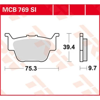 Galinės stabdžių trinkėlės TRW BRAKE PAD SINTER OFFROAD MCB769SI