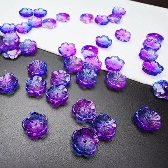 Stiklo karoliukai, 20 vnt., Gradient Blue Purple