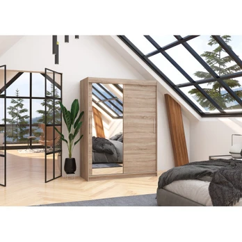 Sliding wardrobe with mirror BIANCO 150