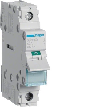 Hager modulinis jungiklis 40A 1P SBN140