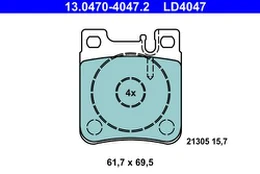 ATE 13.0470-4047.2 Brake pad set
