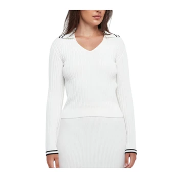 Megztinis moterims, Balta, Polo-style sweater