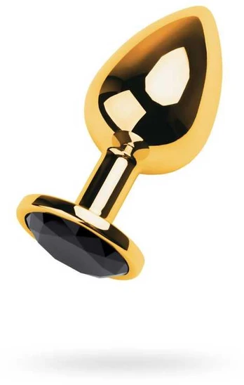 Gold anal plug TOYFA Metal with pink round-shaped gem