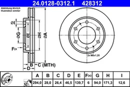 ATE 24.0128-0312.1 Brake Disc