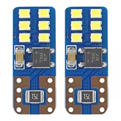 AMiO LED CANBUS 12SMD UltraBright 2016 T10e (W5W) Baltas 12V/24V kaina