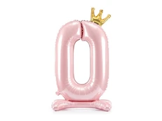 Standing foil balloon Number 0 , 84 cm, light pink kaina