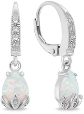 Brilio Silver Charming sidabrinis earrings with opals EA929W kaina