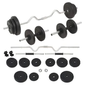 Štangos ir hantelių rinkinys, 30 kg kaina