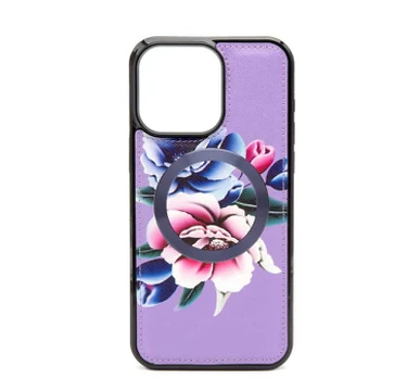 Evelatus Apple iPhone 15 Pro piniginė ir plonas dėklas, violetinis