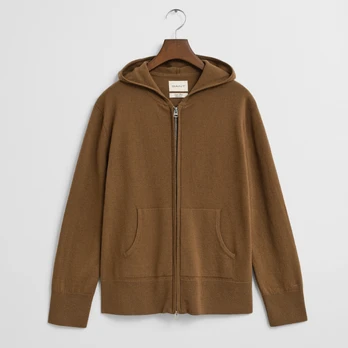 Džemperis moterims, Chaki, superfine lambswool zip