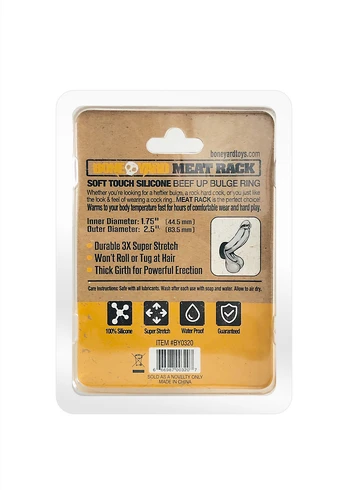 Boneyard Oxballs Meat Rack Silicone Ring 44.5 mm Juodas - Durable Stretch Model