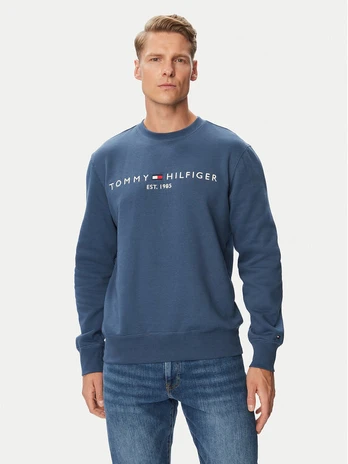 Tommy Hilfiger Džemperis Logo MW0MW11596 Mėlyna Regular Fit