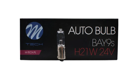 M-TECH Halogeninė lemputė H21W 24V 21W BAY9s Clear