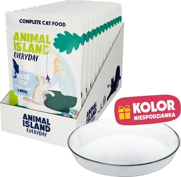 ANIMAL ISLAND Balta ryba w filecie 12x85g+talerzyk