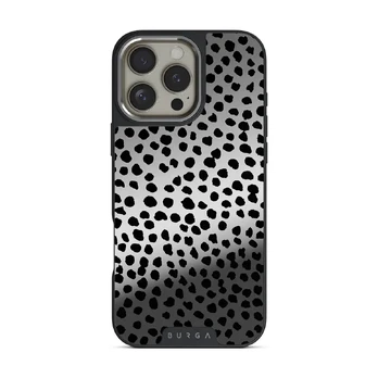 Almond Latte - Cute iPhone 16 Pro Max Case, Elite Mirror Dark (MagSafe) / Silver