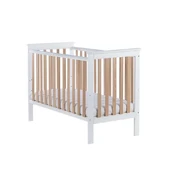 Cot - COZY FOX - drop side - WHITE / BEECH kaina