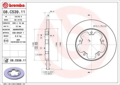 BREMBO 08.C539.11 Brake Disc kaina