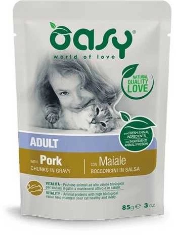 Oasy Chunks in gravy Adult PORK 85gr