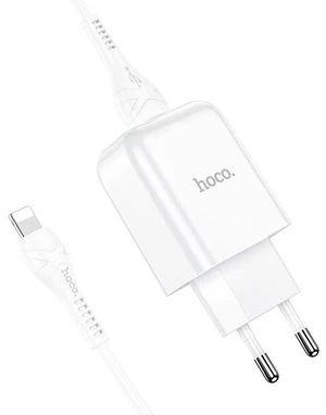 Įkroviklis Hoco N2 + Lightning cable, USB, 1 m, balta, 10 W