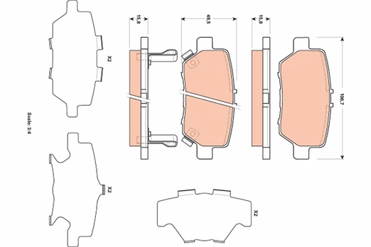 TRW GDB3512 Brake pad set