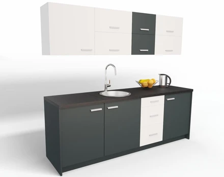 Biuro virtuvė Ergostock Graphite White Kitchenette