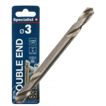 Dvipusis metalinis grąžtas Specialist+ HSS, 3 mm, 2 vnt