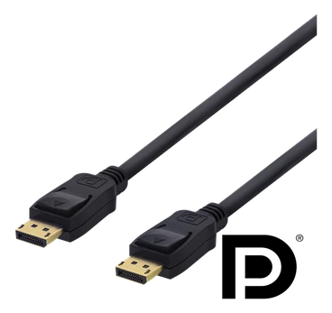 DELTACO DisplayPort labelis, 3 m, 4K UHD, DP 1.2, juodas DP-1030D