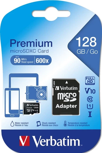 Verbatim SD MicroSD Card 128GB Verbatim SDXC Premium Class10 + Adapte retail