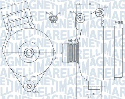 Kintamosios srovės generatorius MAGNETI MARELLI 063731925010