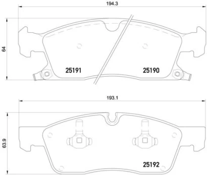 Stabdžių trinkelių rinkinys, diskinis stabdys BREMBO P 37 017X