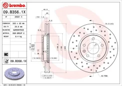 Stabdžių diskas BREMBO 09.B356.1X kaina