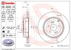 Stabdžių diskas BREMBO 09.A555.11 kaina