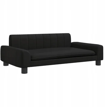 Vaikiška sofa, juoda, 90x53x30 cm, dirbtinė oda