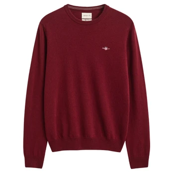 Megztinis vyrams, Raudona, Superfine lambswool c-neck