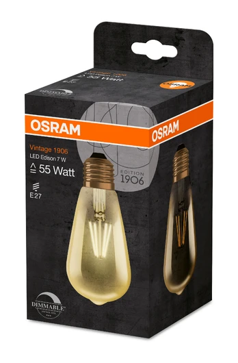 Lemputė Osram LED, ST64, šiltai balta, E27, 7.5 W, 725 lm