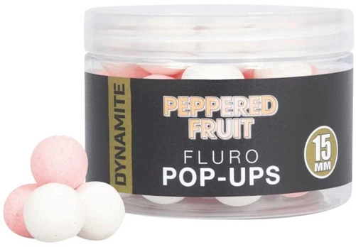 Boiliai Dynamite Baits Peppered Fruit Fluro Pop Ups 15mm